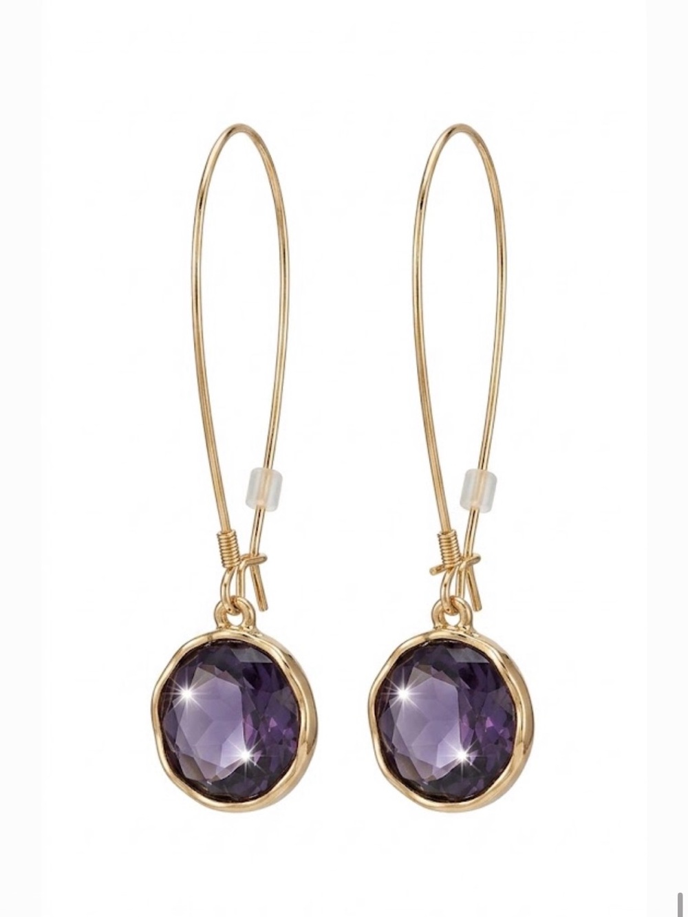 NWT ⚜️💜⚜️ Robert Lee Morris Faceted Purple Stone Drop Earrings